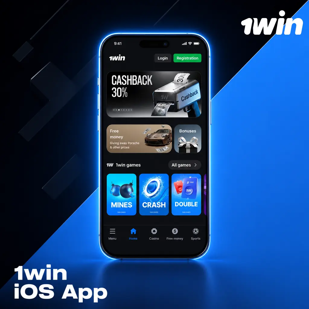 1win iOS app shortcut added to iPhone home screen via Safari, no App Store download required