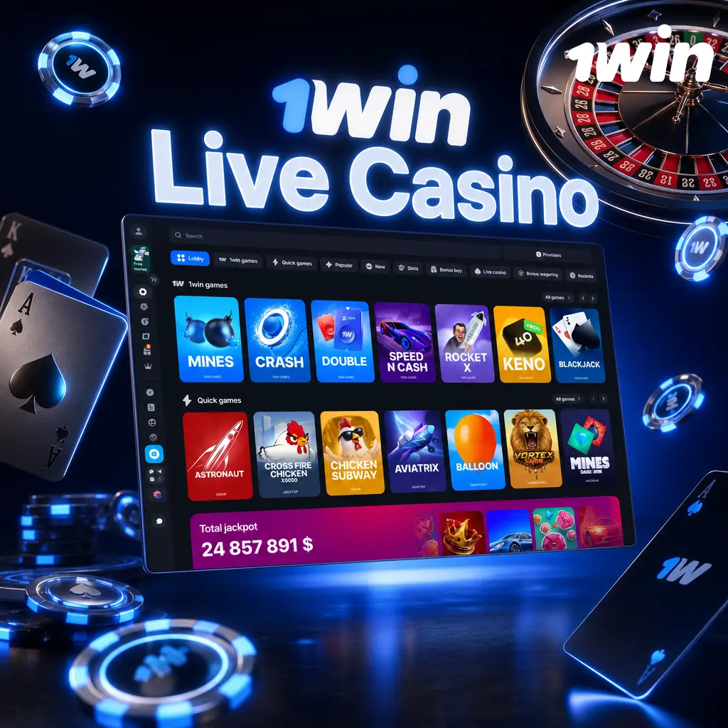 1win Live Casino streaming roulette, blackjack, baccarat, poker, and game shows with real dealers 24/7.