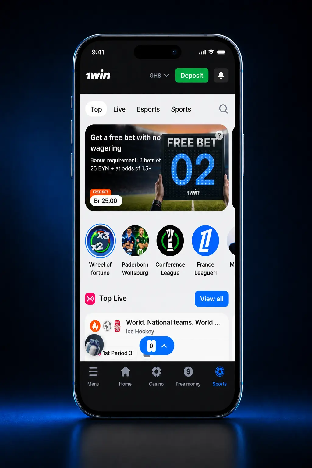 Step-by-step guide showing how to place a bet on 1win, from login to confirming your slip in GHS